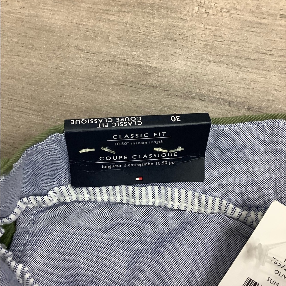 Men's Tommy Hilfiger 30 Small Khakis Chino Shorts Olive Green Stretch Twill NWT - Picture 7 of 10